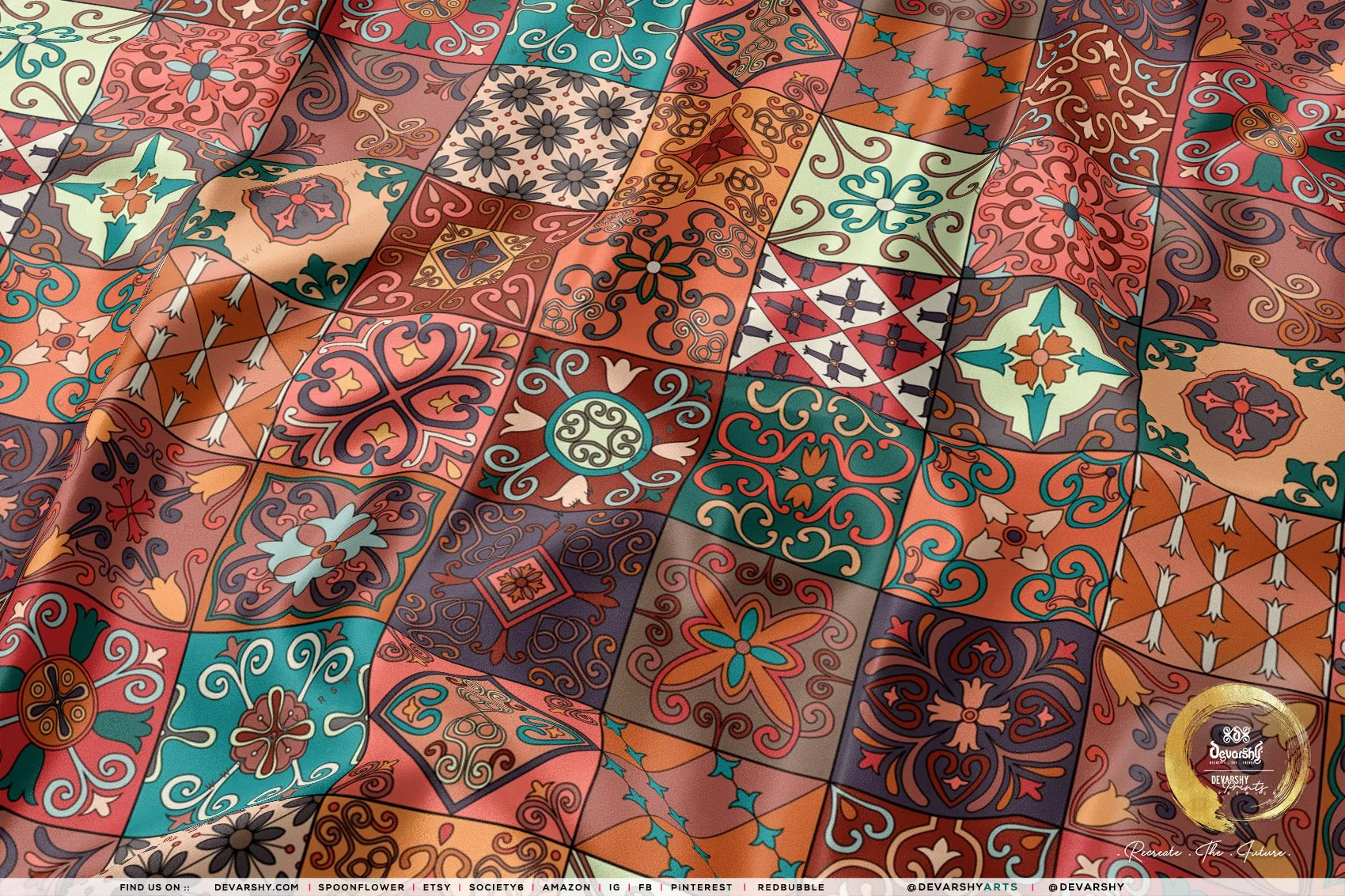 Morocco Bohemian Apparel Fabric 3Meters , 9 Designs | 8 Fabrics Option | Fabric By the Yard | D20298