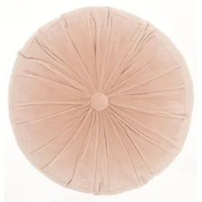 New - 16" Ruched Velvet Round Throw Pillow Blush - Mina Victory