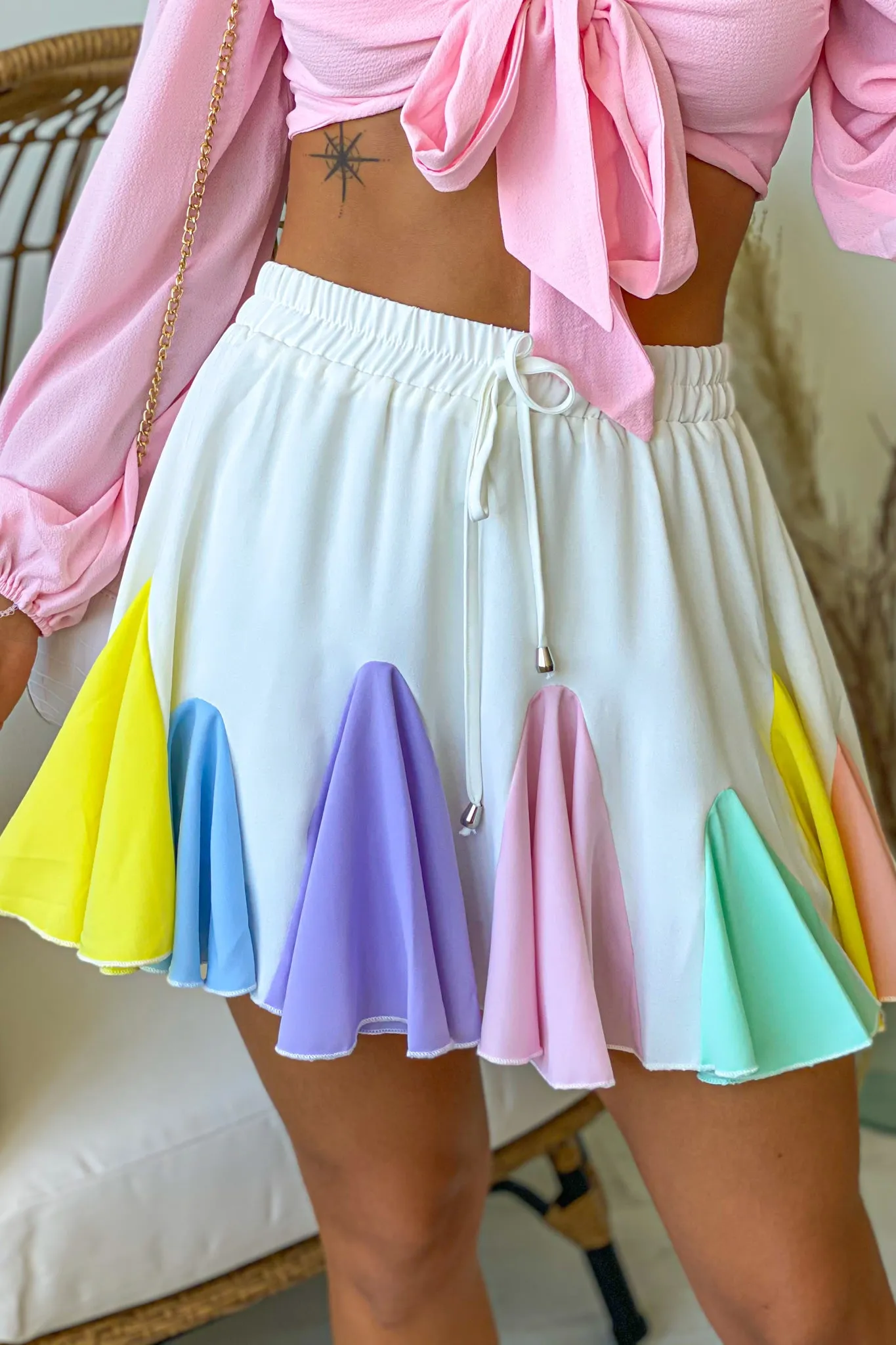 Off White Rainbow Skirt