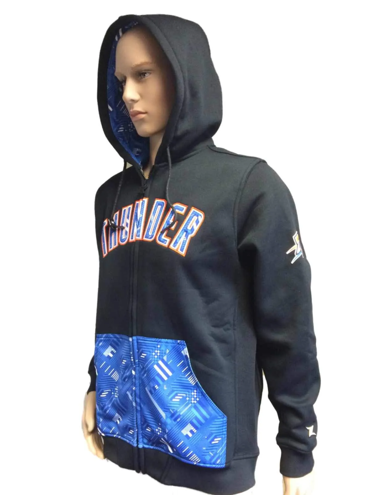 Oklahoma City Thunder Zipway Black Full Zip Up Tear-Away Hoodie Jacket