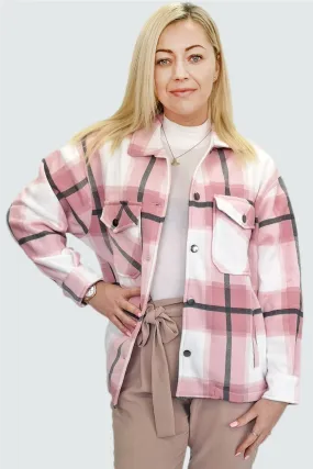 OVERSIZED CHECK SHACKET- PINK