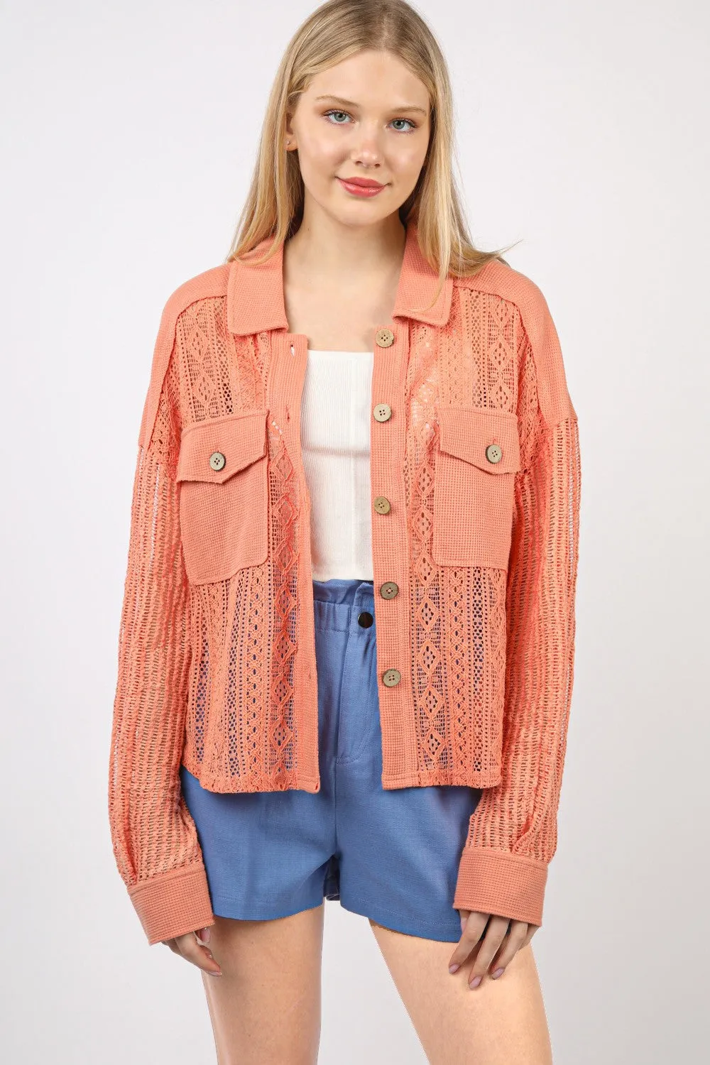 Oversized Lace Shirt Jacket Shacket - Final Sale