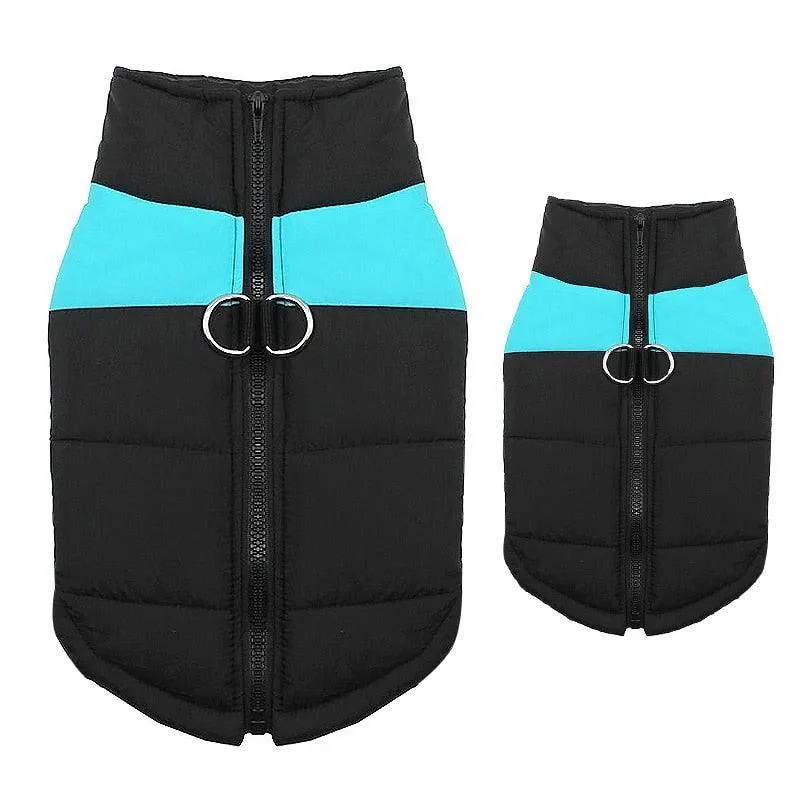 Padded Waterproof Pet Zipper Jacket For Dogs