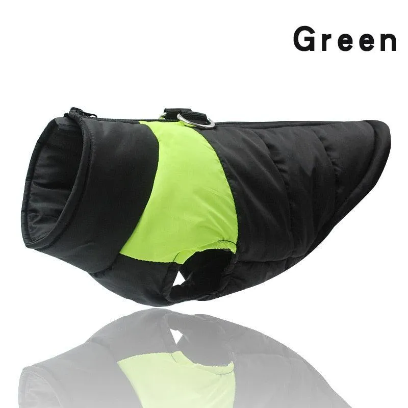 Padded Waterproof Pet Zipper Jacket For Dogs