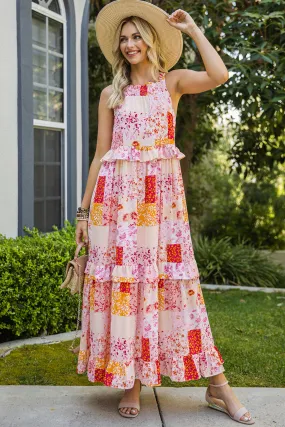 Patchwork Cottage Core Maxi Dress