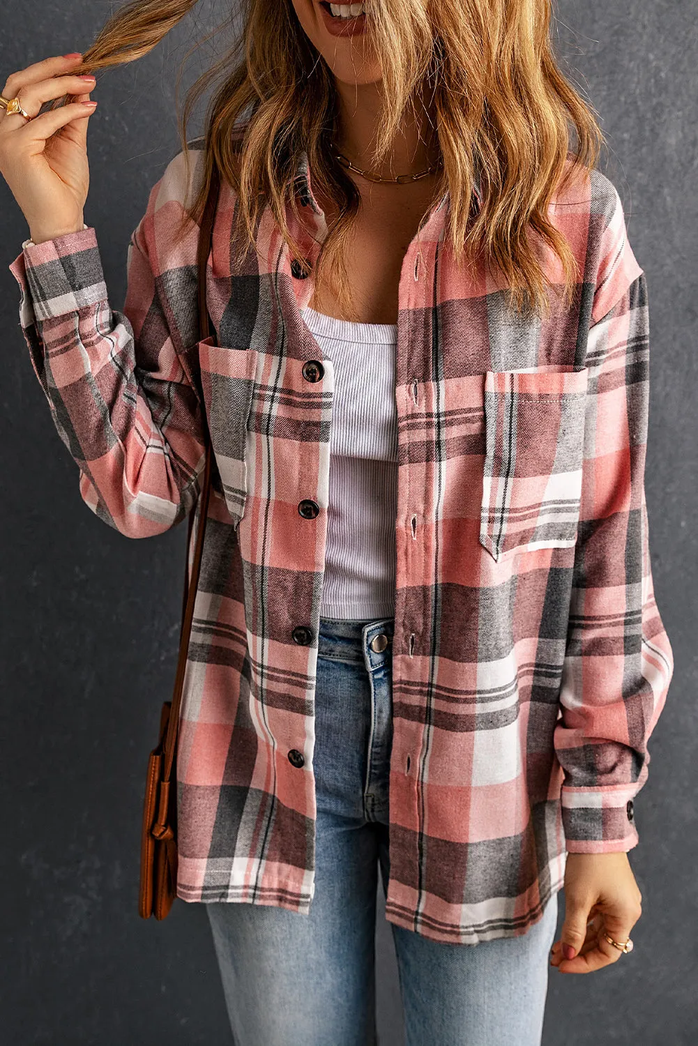 Plaid Chest Pocket Buttoned Shirt