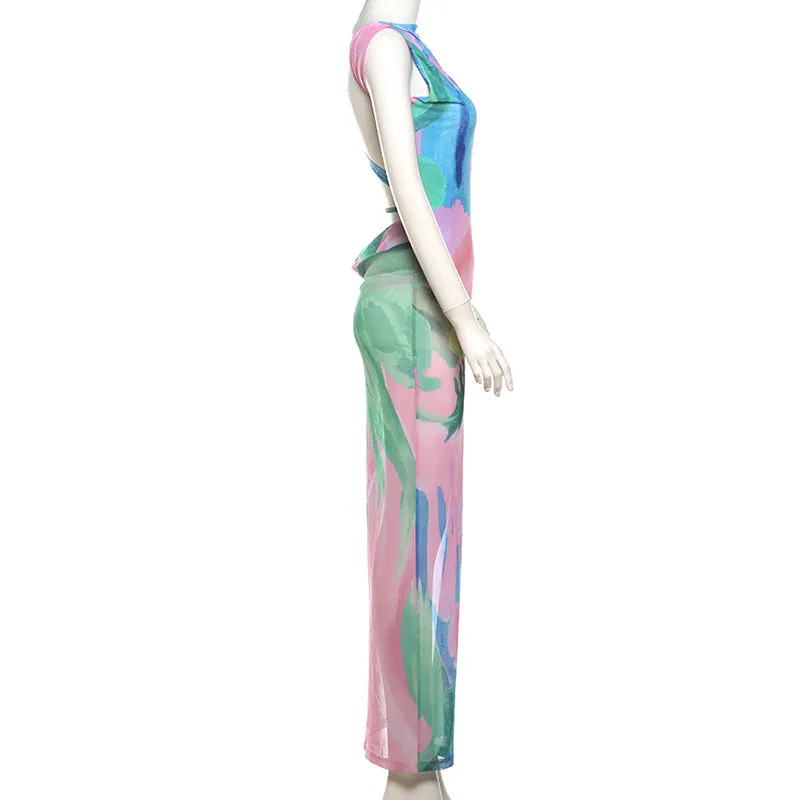 Pre Order:  Color Splash Sexy Backless Dress