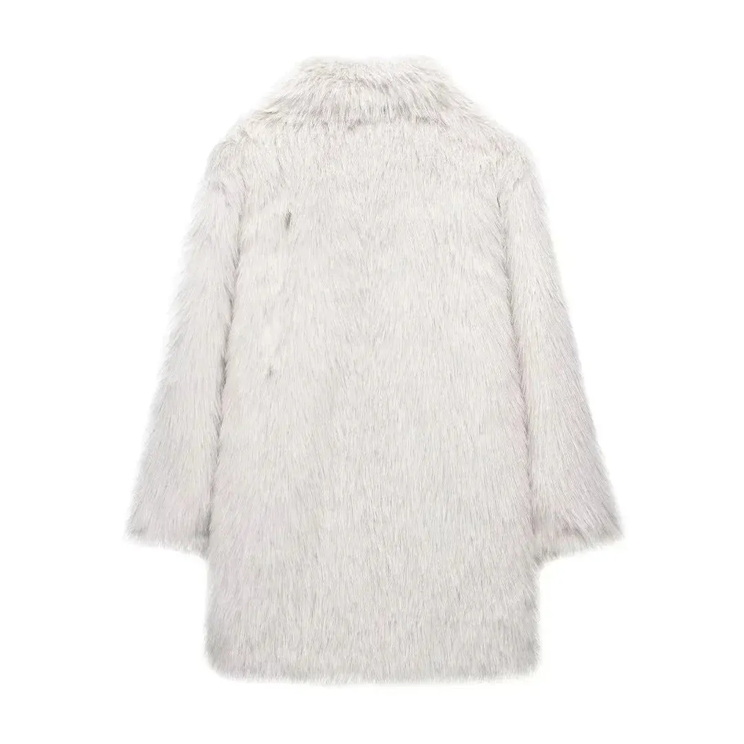 Pre Order:  Fluffy Faux Fur Long Coat