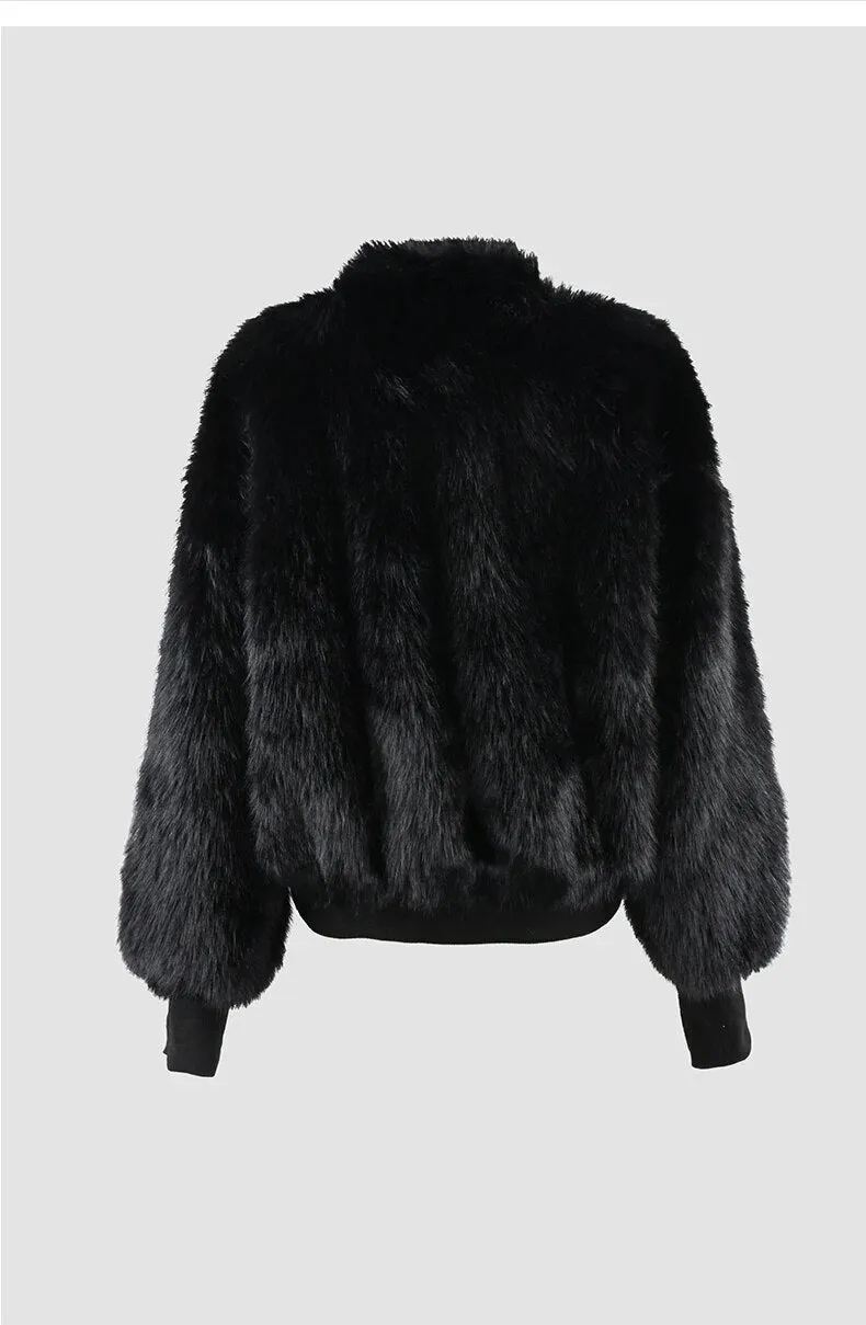 Pre Order:  Front Buckles Faux Fur Coat