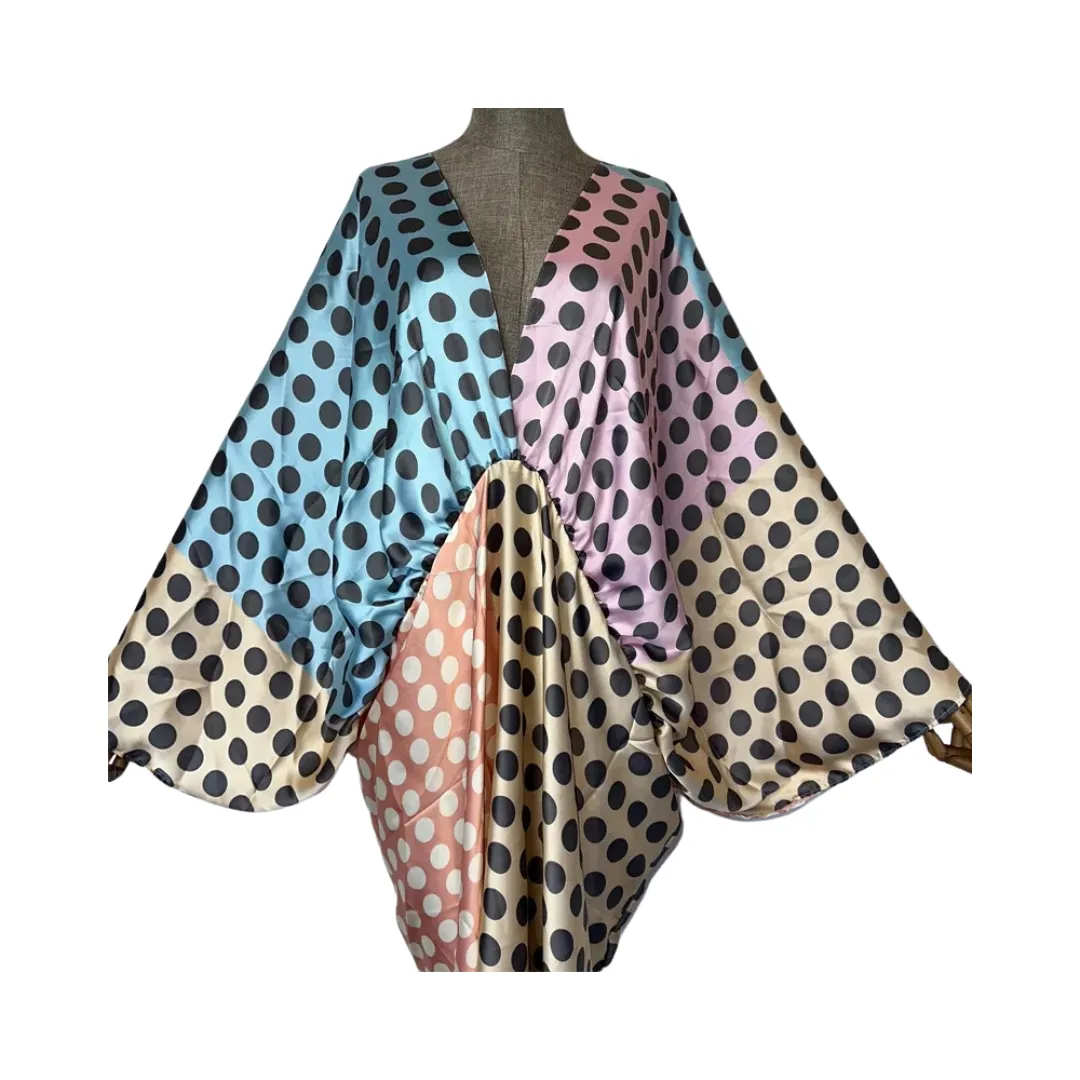 Pre Order:  Vibrant Polka Dot Kaftan Dress - WINI