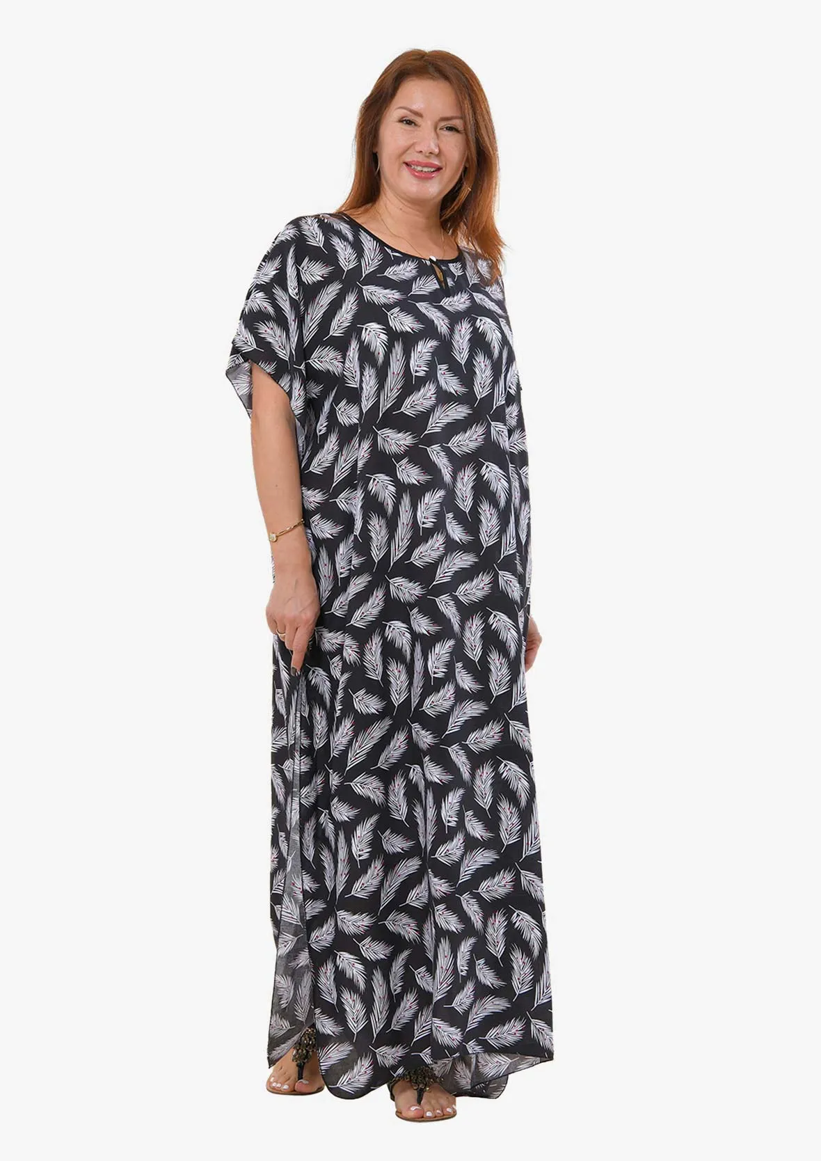 Printed Kaftan Maxi Dress