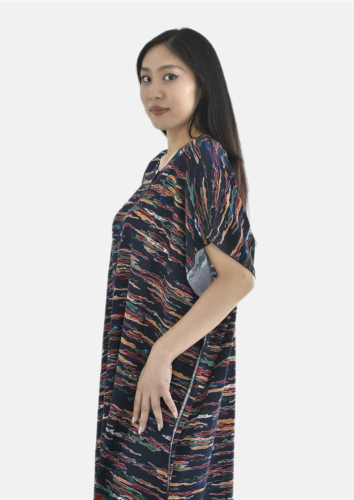 Printed Kaftan Maxi Dress