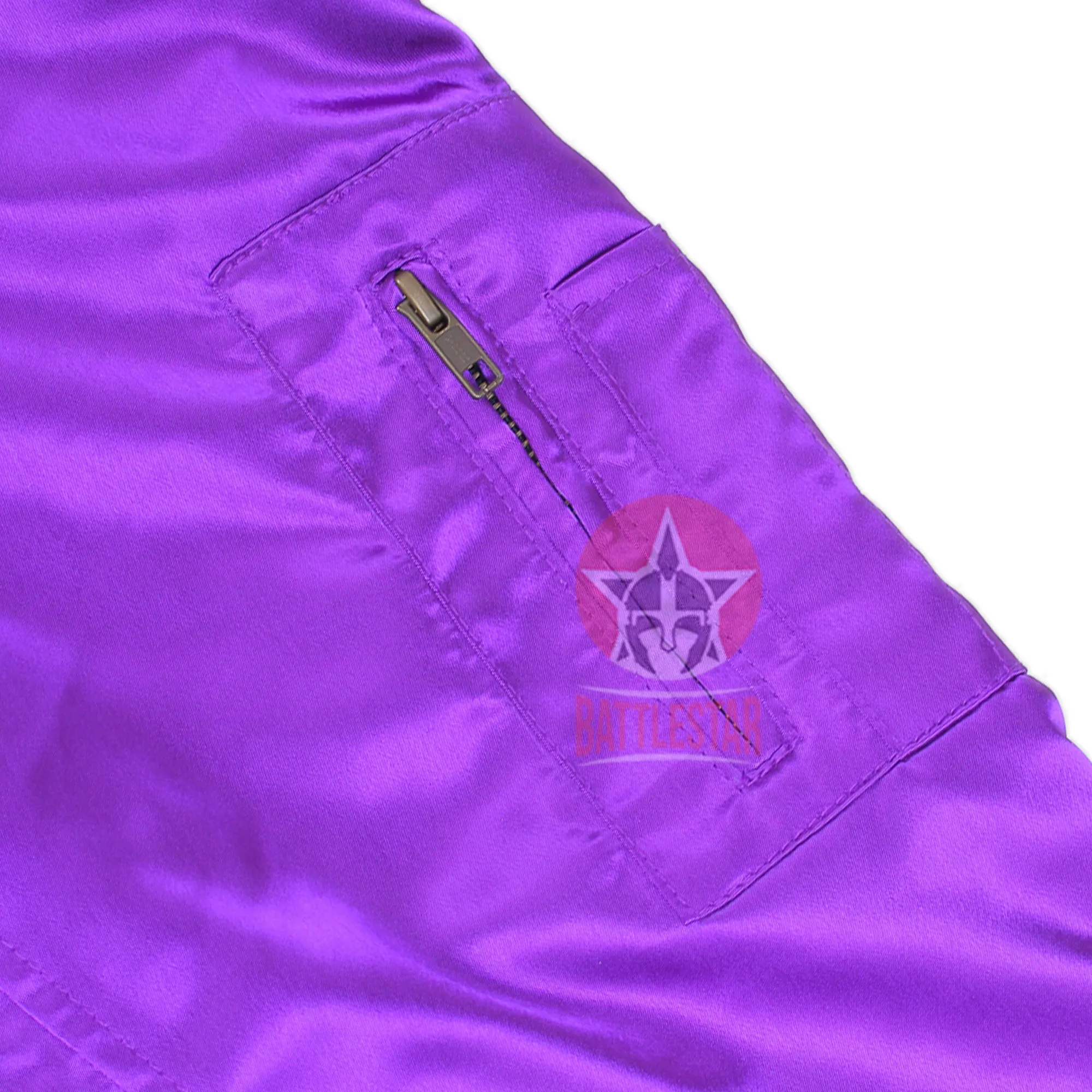 Purple MA-1 Satin Varsity Baseball Jacket