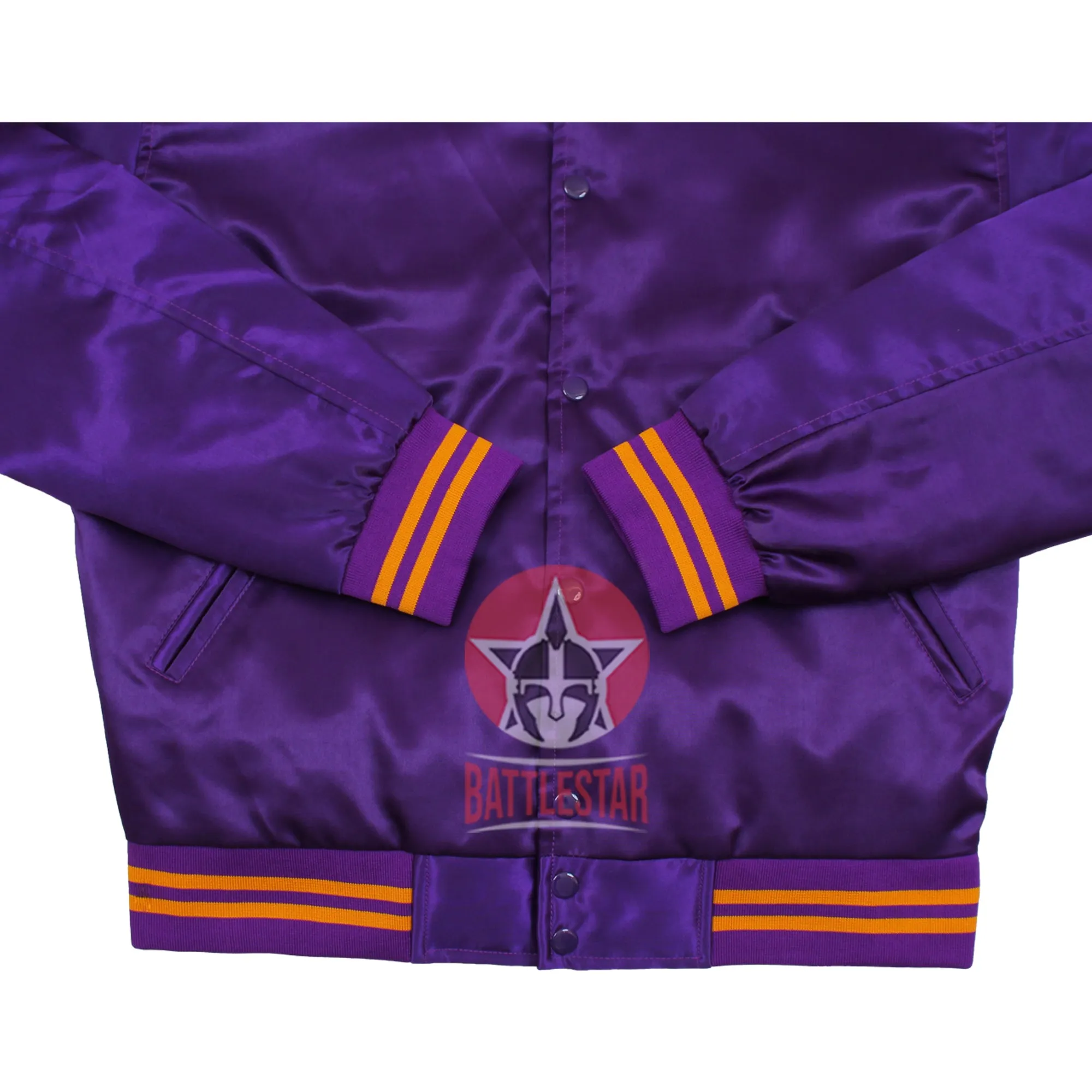 Purple Satin Varsity Letterman Bomber Baseball Jacket