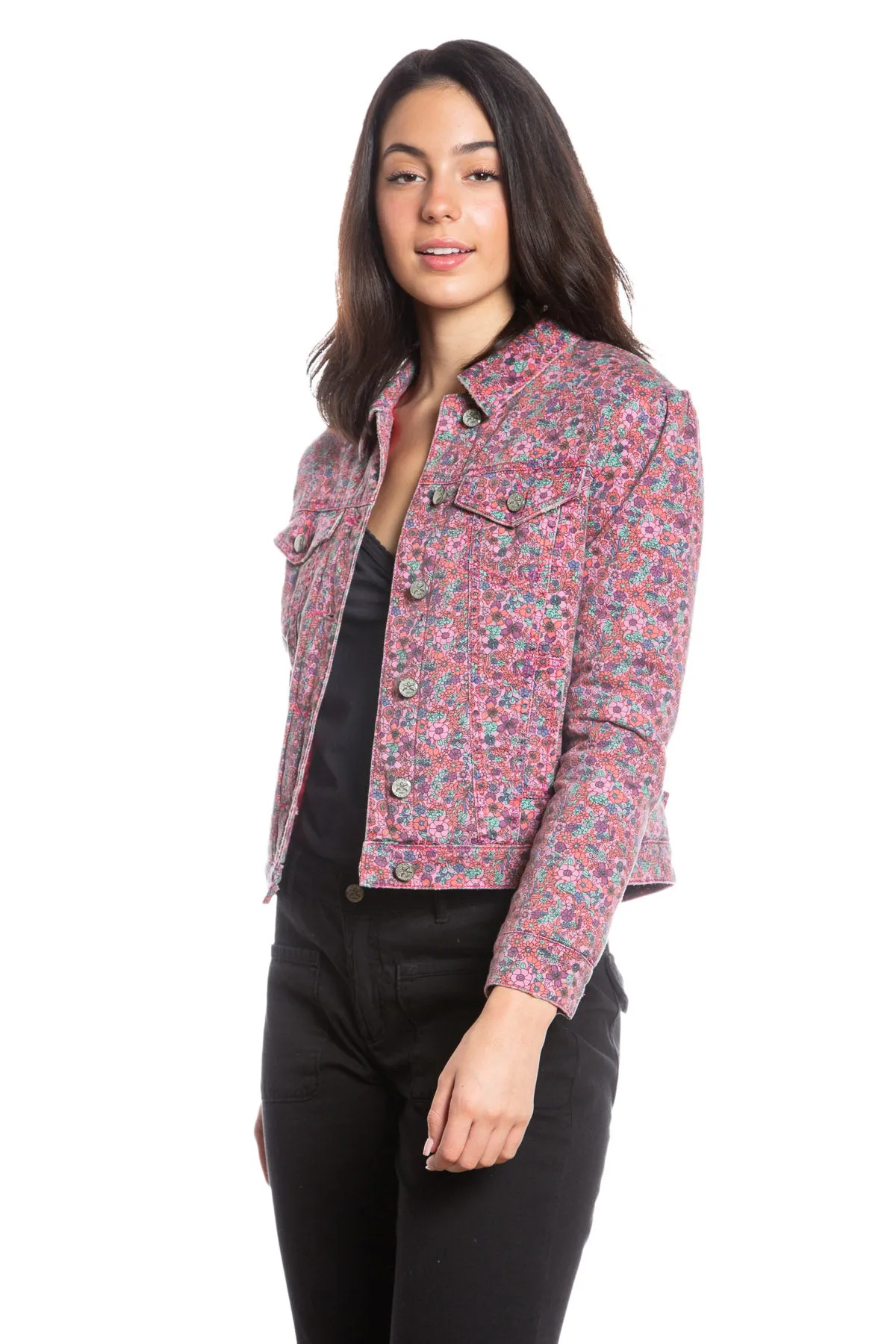 Quilted Jacket in Purple Ditsy