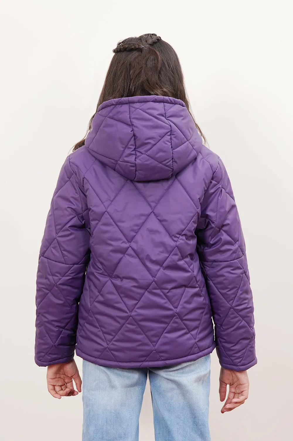 Quilted Puffer Zipper With Hood