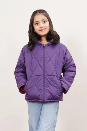 Quilted Puffer Zipper With Hood