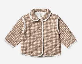 Quincy Mae Baby & Toddler Organic Cocoa Gingham Quilted Jacket