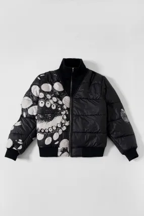 "DARK WATERS" ASYMMETRICAL NYLON PUFFER