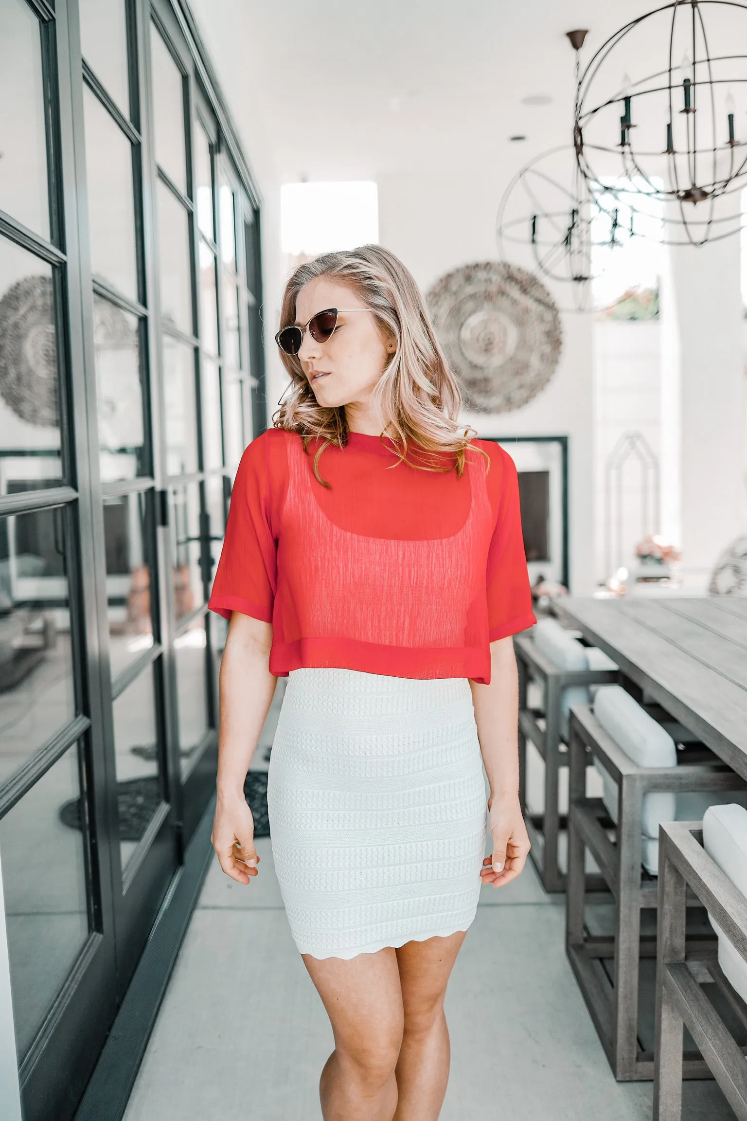 Red Sheer Crop Top