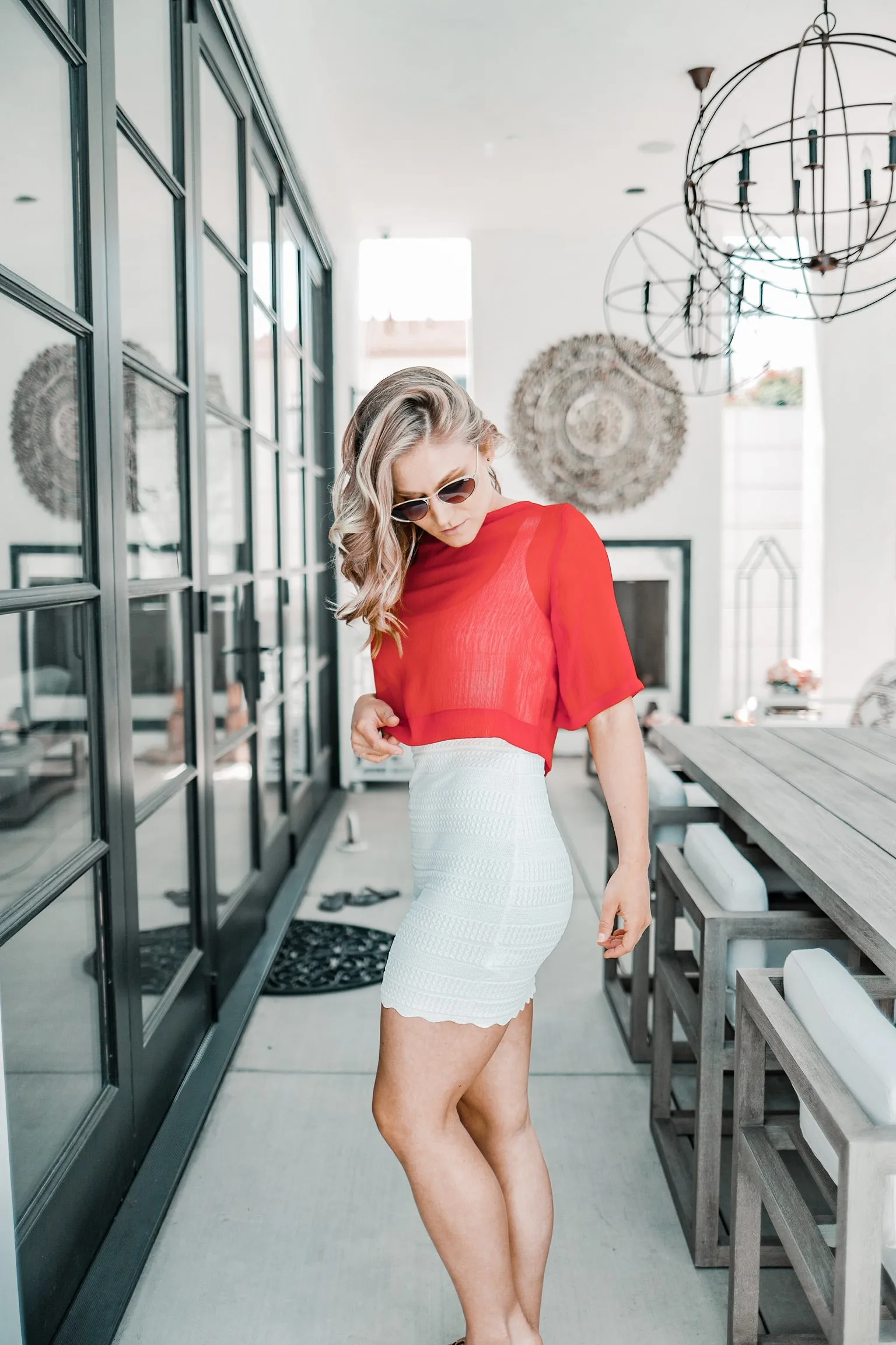 Red Sheer Crop Top