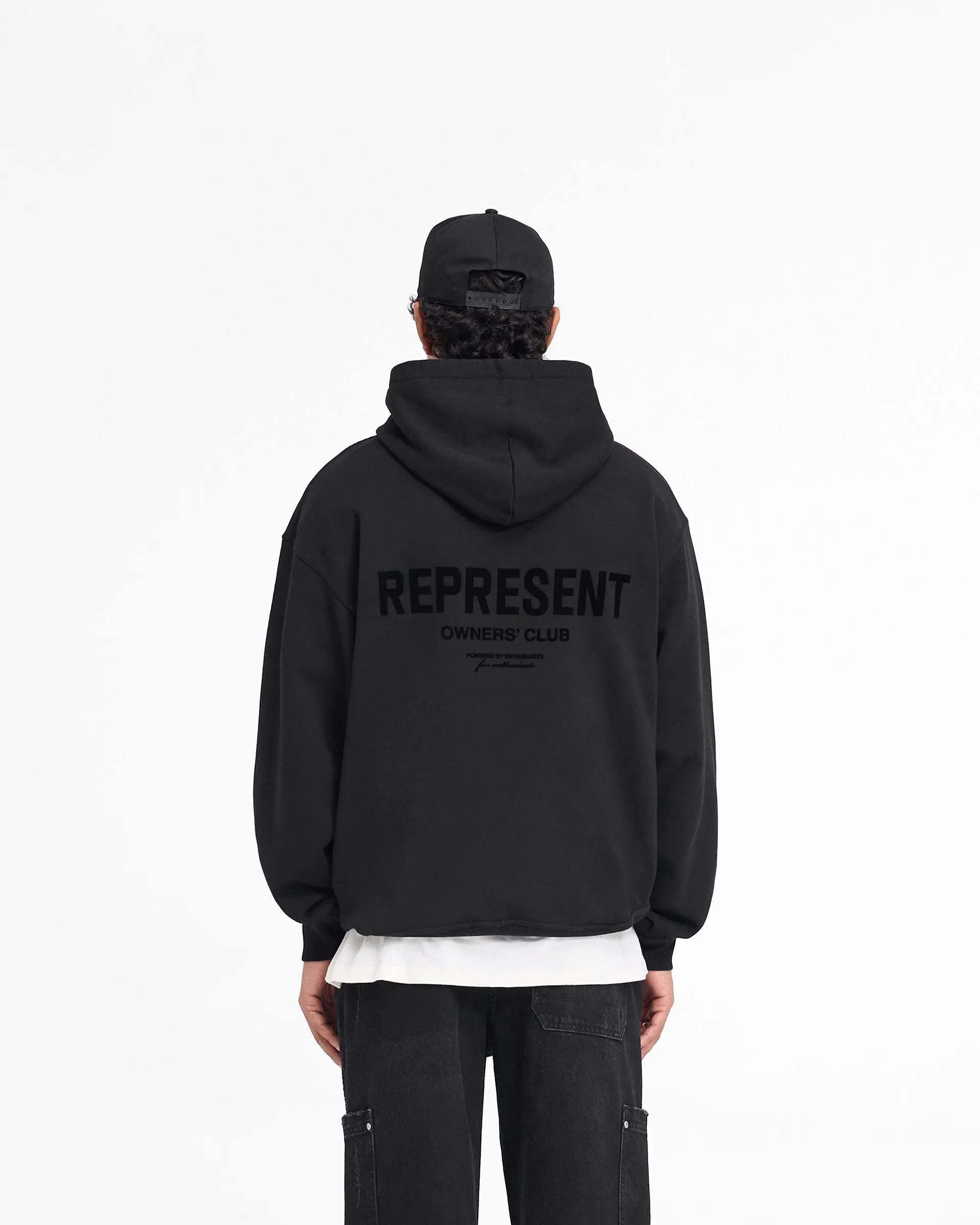 Represent Owners Club Flocked Hoodie - Black