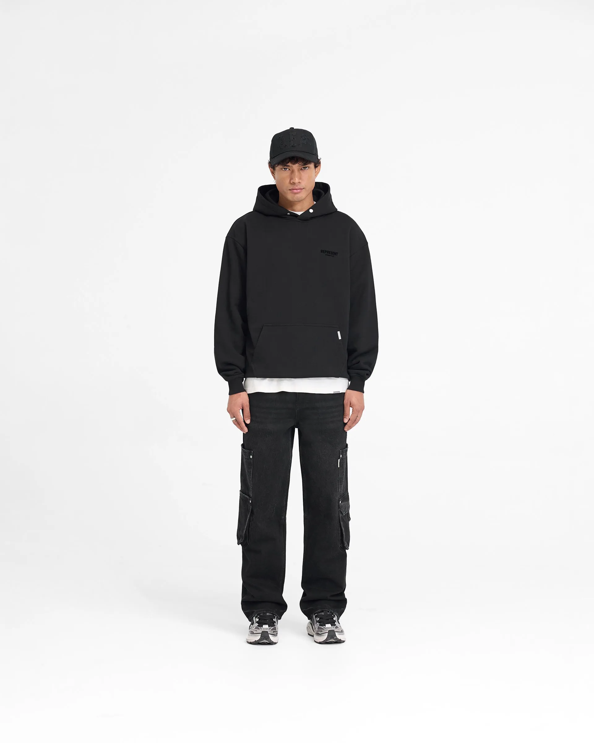 Represent Owners Club Flocked Hoodie - Black