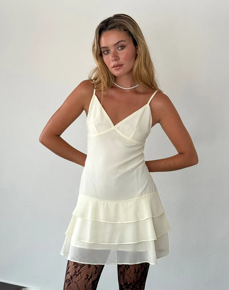 Riasi Mini Dress in Chiffon Ivory