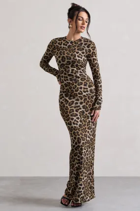 Run Wild | Leopard Print Long-Sleeve Maxi Dress