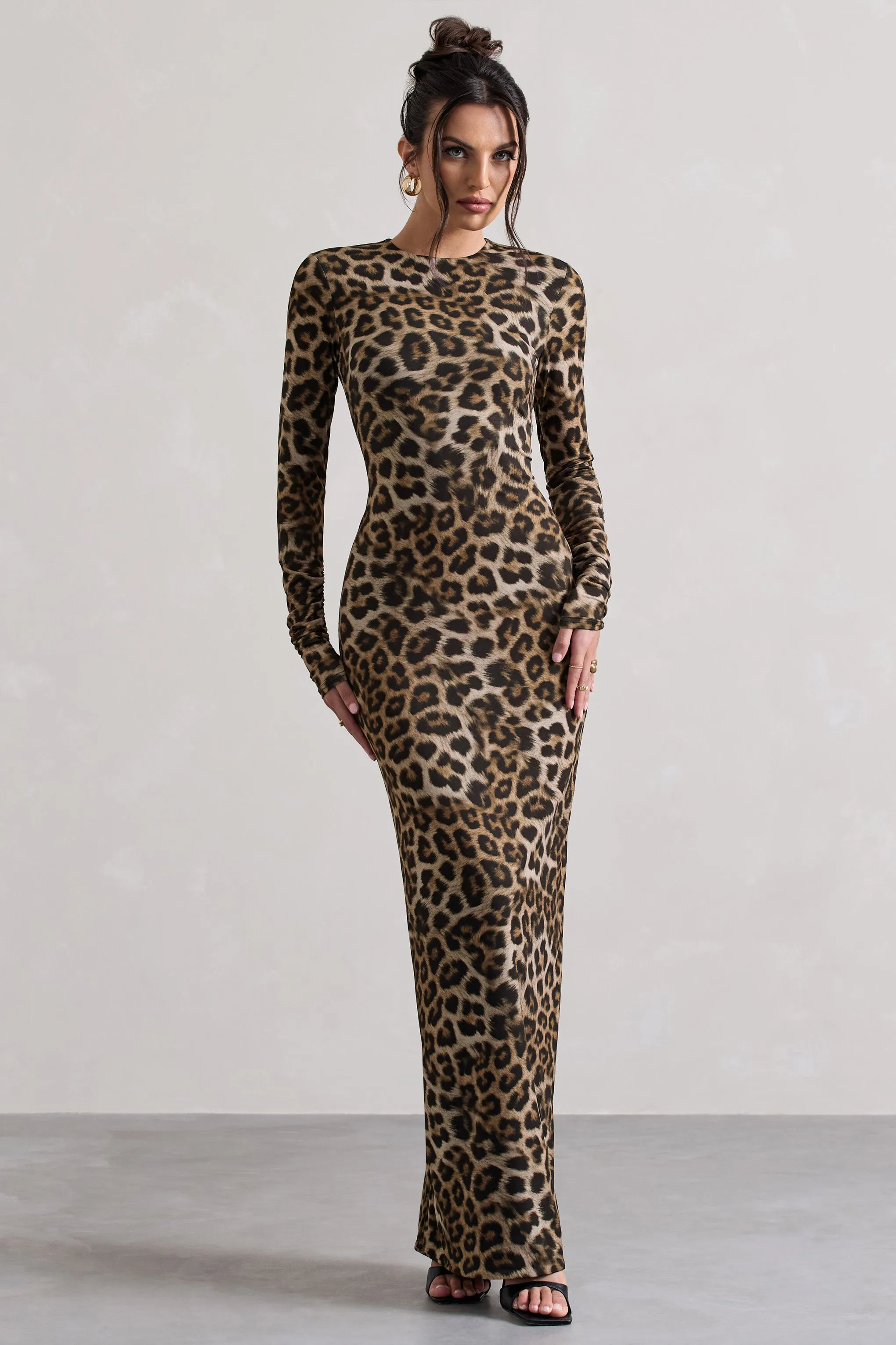 Run Wild | Leopard Print Long-Sleeve Maxi Dress