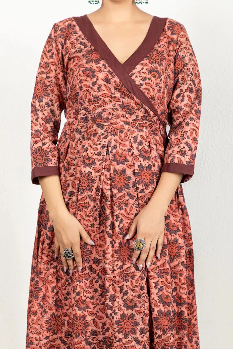 Rust Block Print Kurta