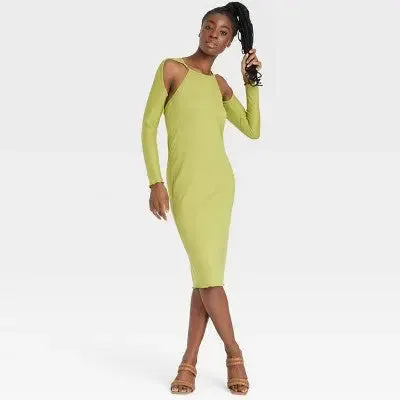 Sammy B Women's Midi Dress Long Sleeve Cutout Bodycon