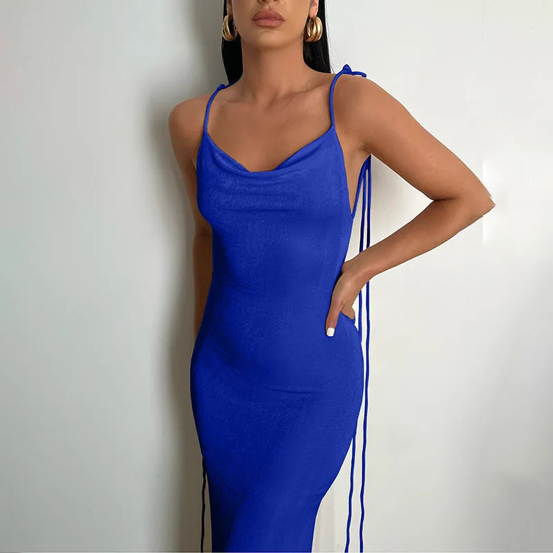 Sean Backless Fishtail Long Dress