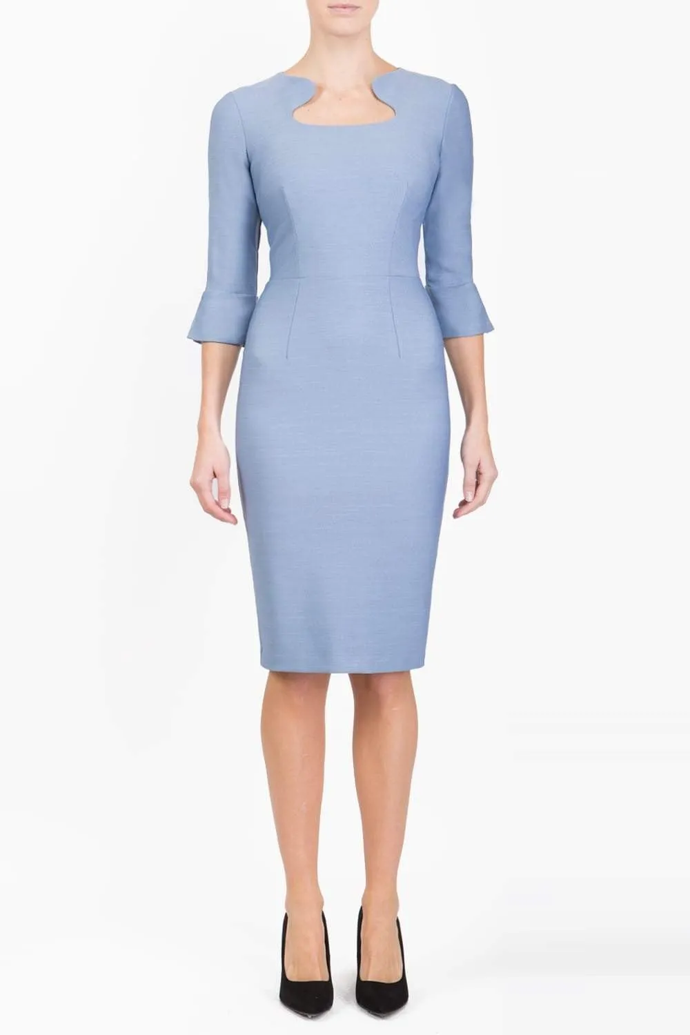 Seed Kennedy Sleeved Shaped Neckline Pencil Dress