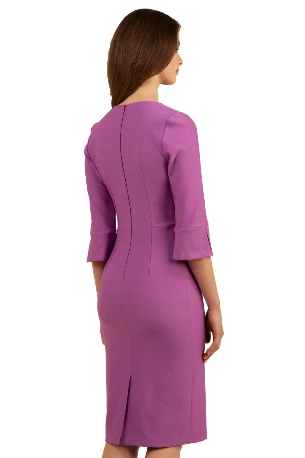 Seed Kennedy Sleeved Shaped Neckline Pencil Dress