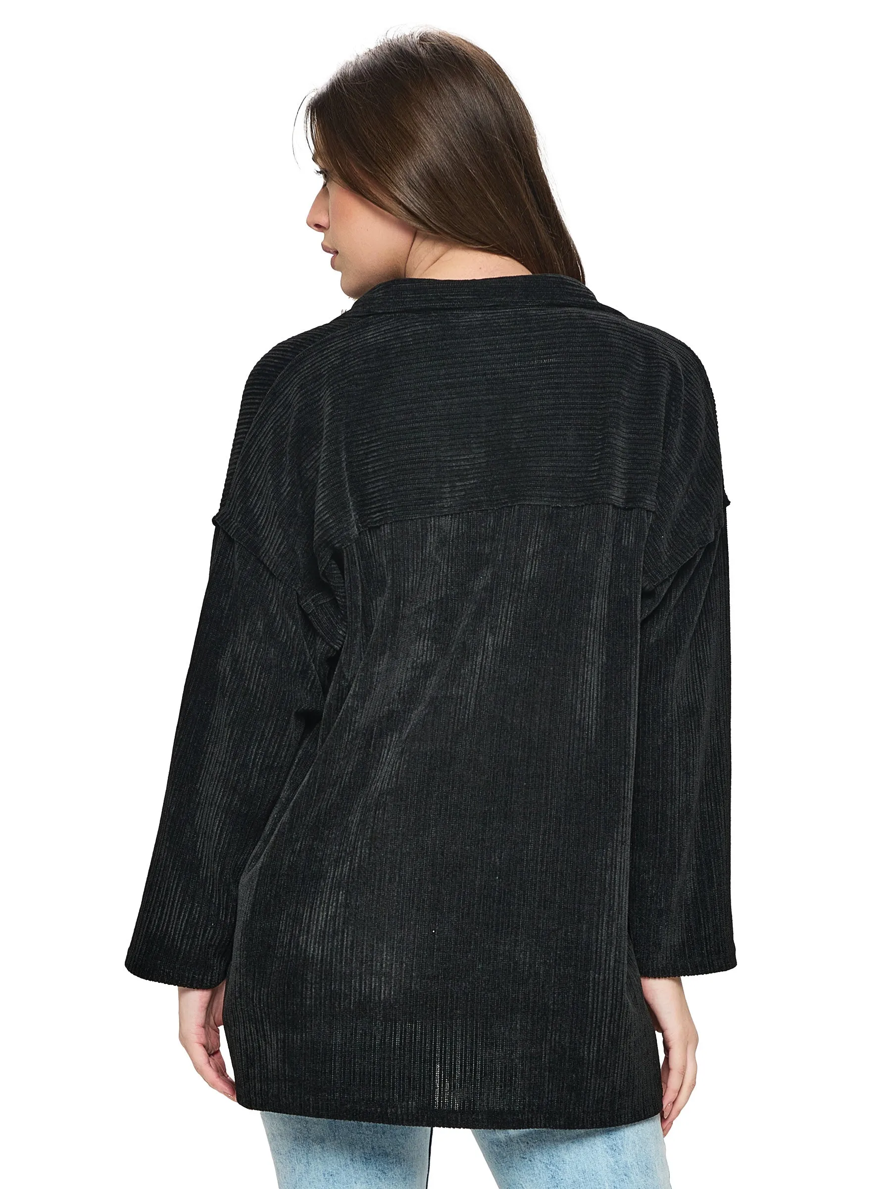 Shacket Casual Ribbed Oversized