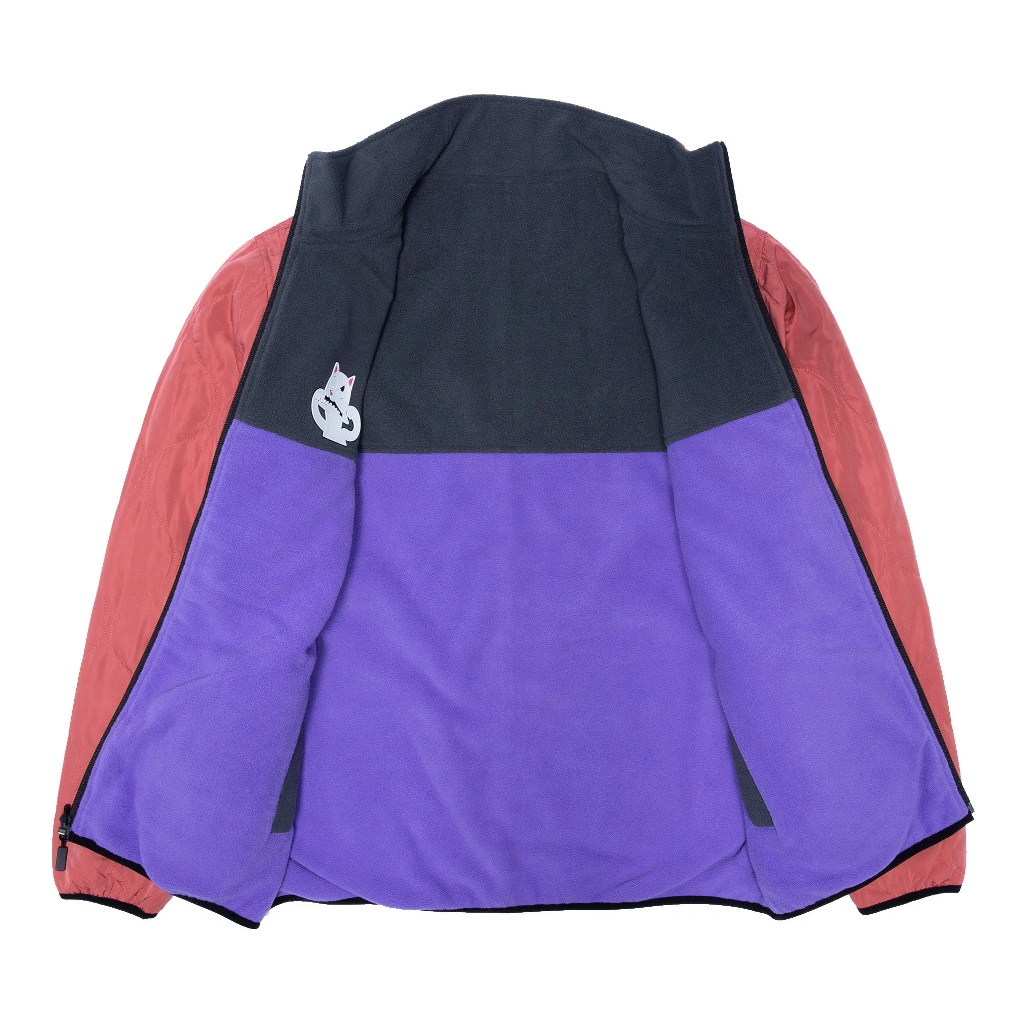 Shmoody Polar Fleece Quilted Reversible Jacket (Clay/Purple)