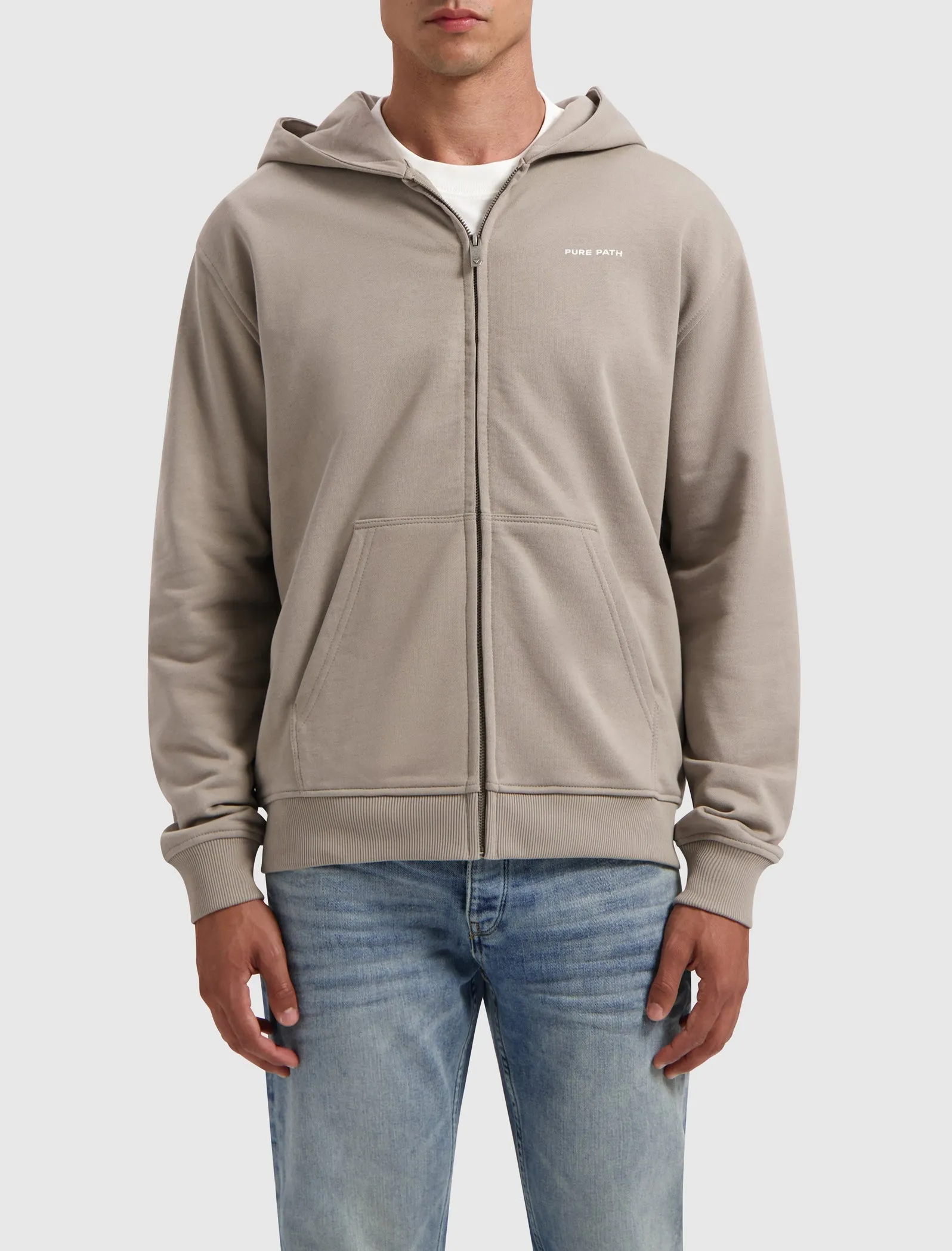 Signature Zip-up Hoodie | Taupe