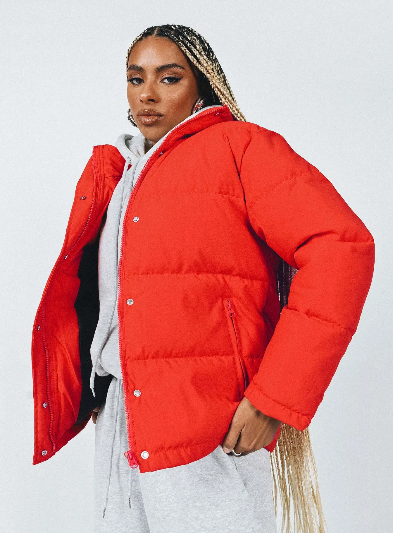 Southside Puffer Jacket Red