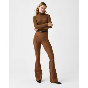 Spanx NWT Faux Suede Flare Pants in Rich Caramel - Size XS Tall