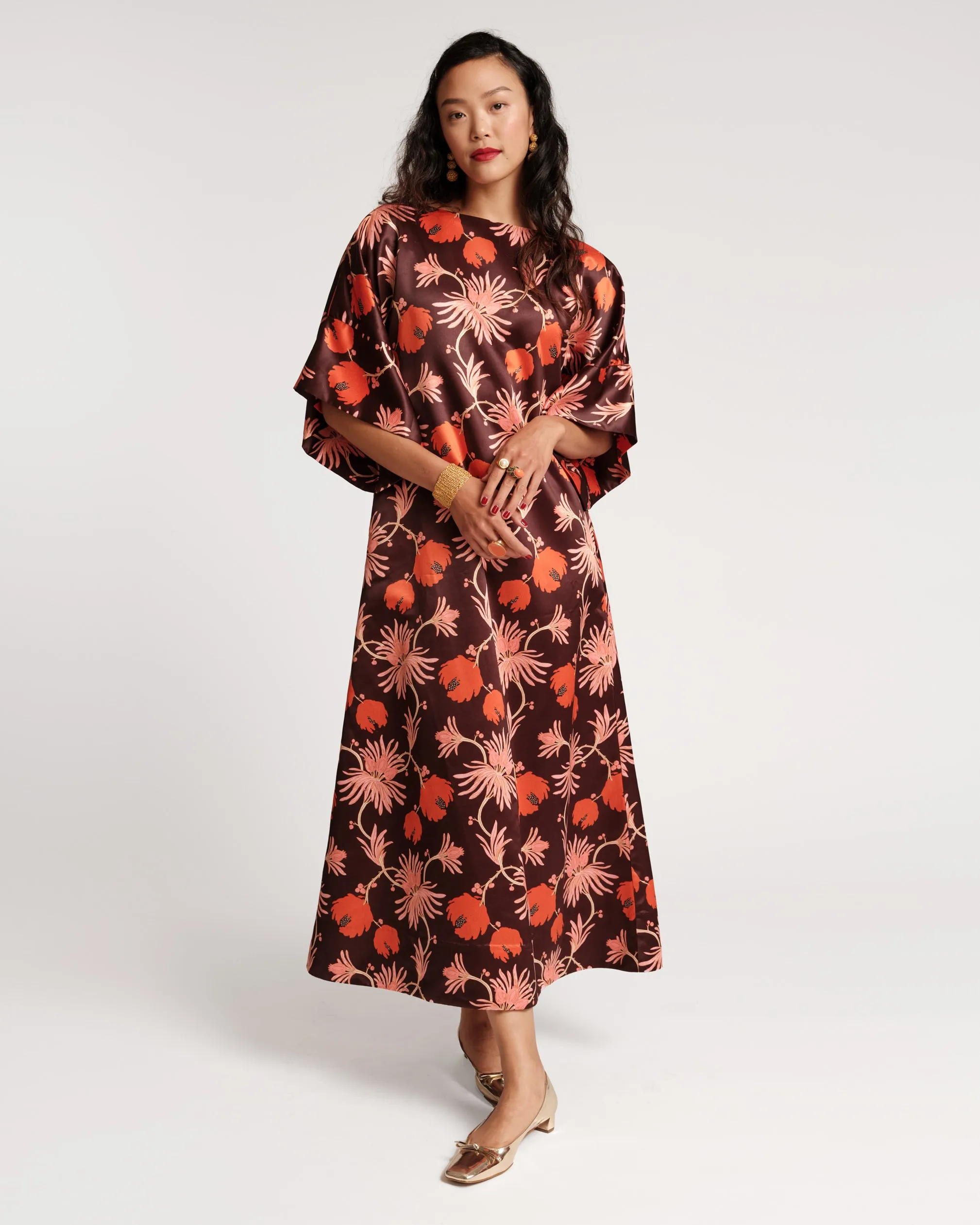 Spinnaker Satin Maxi Dress Fantasia Print