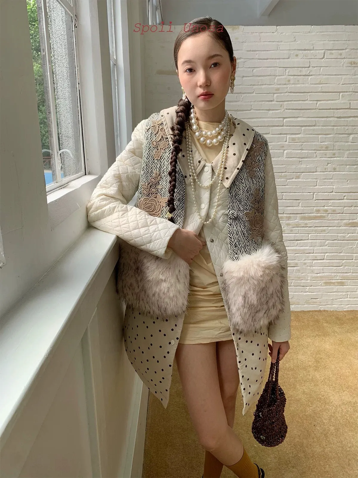 [SPOII UNOSA] Vintage Charm Faux Fur Autumn Vest