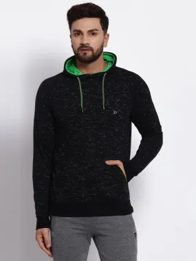 Sporto Men's Hoodie Sweatshirt - Black & White Inject