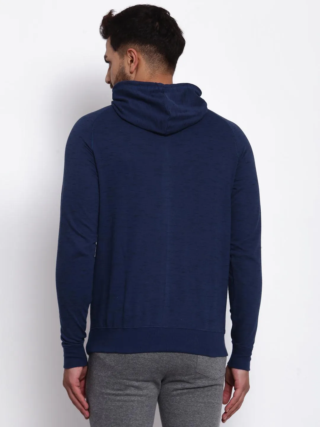 Sporto Men's Hoodie Sweatshirt - Blue & Black Inject