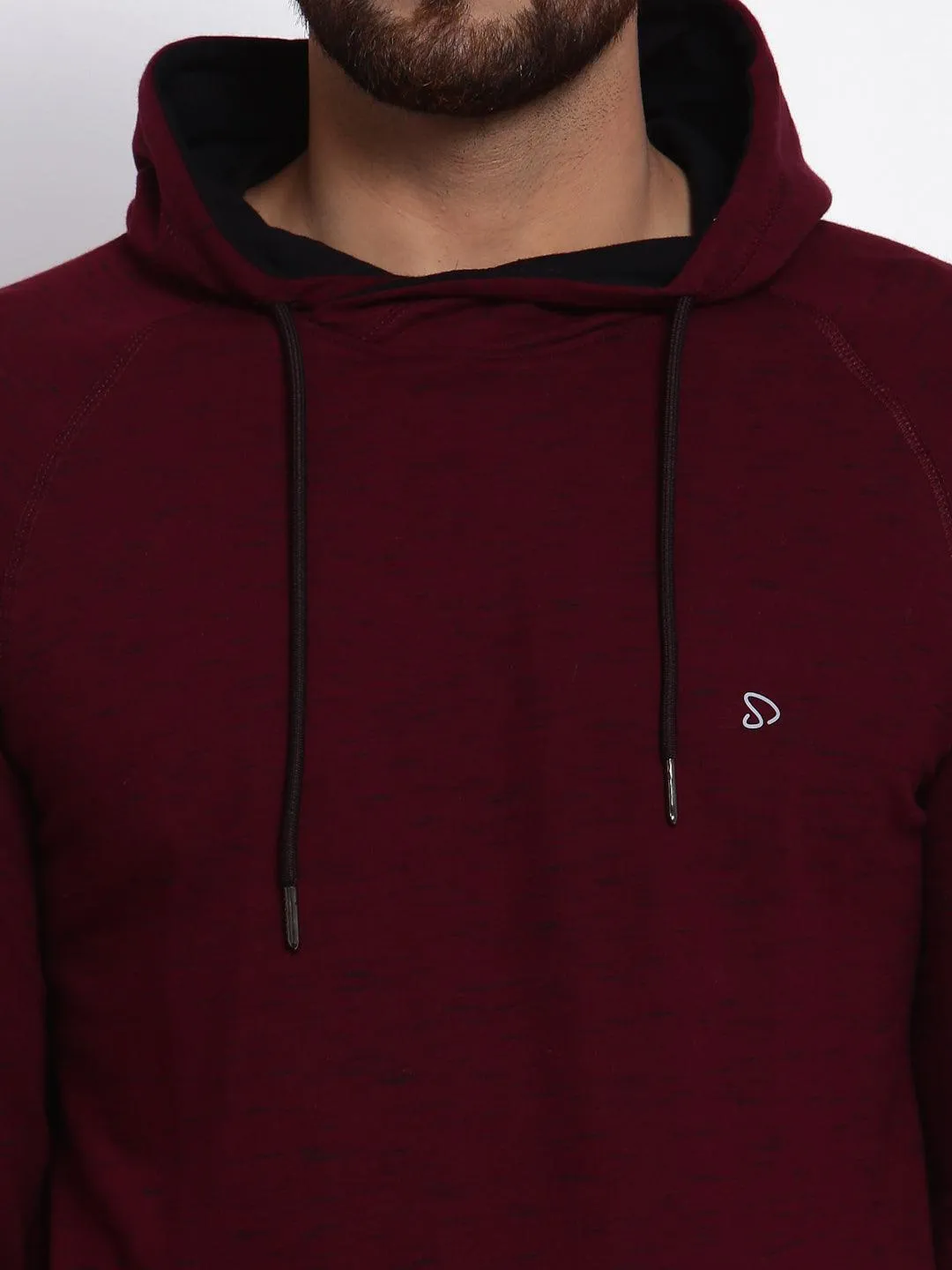 Sporto Men's Hoodie Sweatshirt - Burgundy & Black Inject