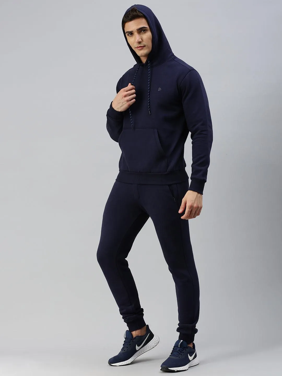 Sporto Ultra Fleece Hooded Sweatshirt for Men with Kangaroo Pocket | Navy