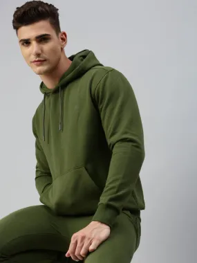 Sporto Ultra Fleece Hooded Sweatshirt for Men with Kangaroo Pocket | Olive