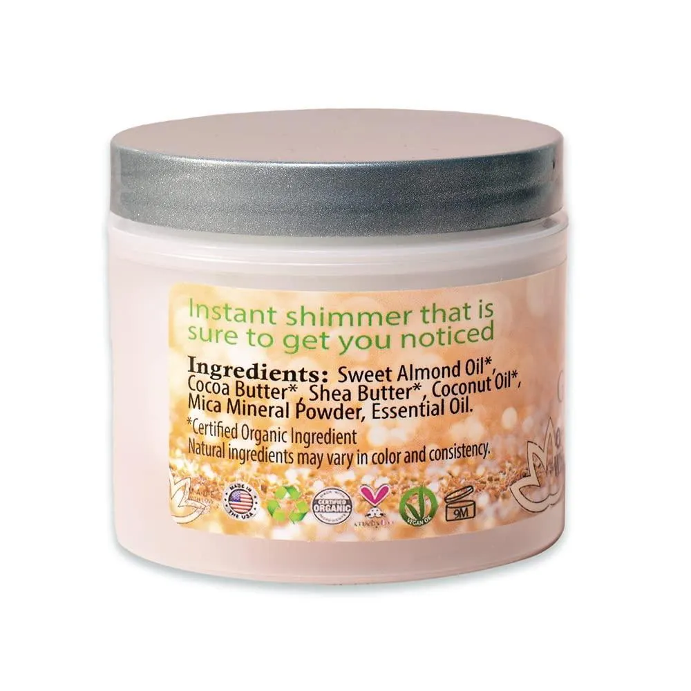 Super Level 3 Diamond Shimmer Organic Whipped Body Butter Moisturizing 4.0 oz