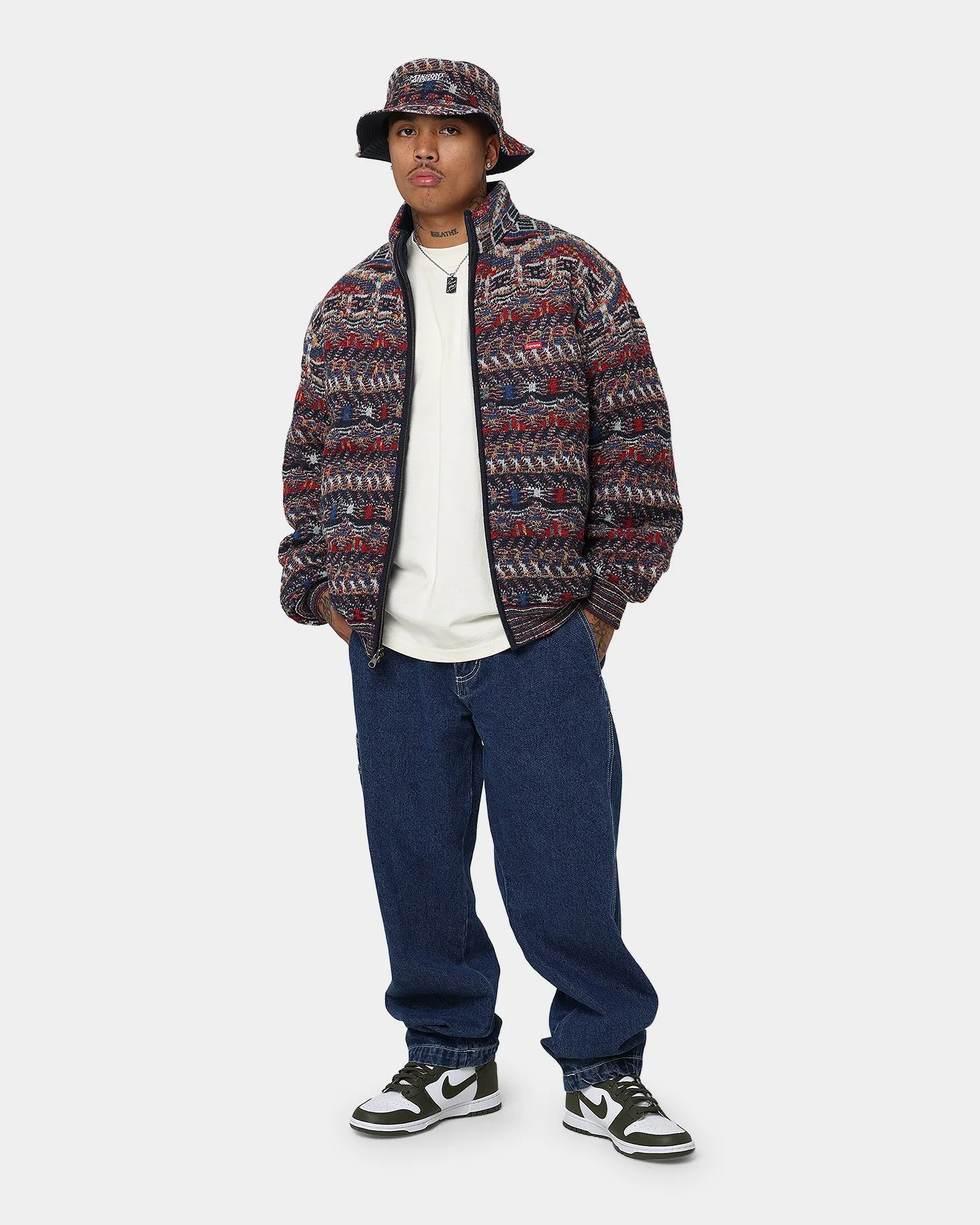 Supreme X Missoni Reversible Knit Jacket Navy