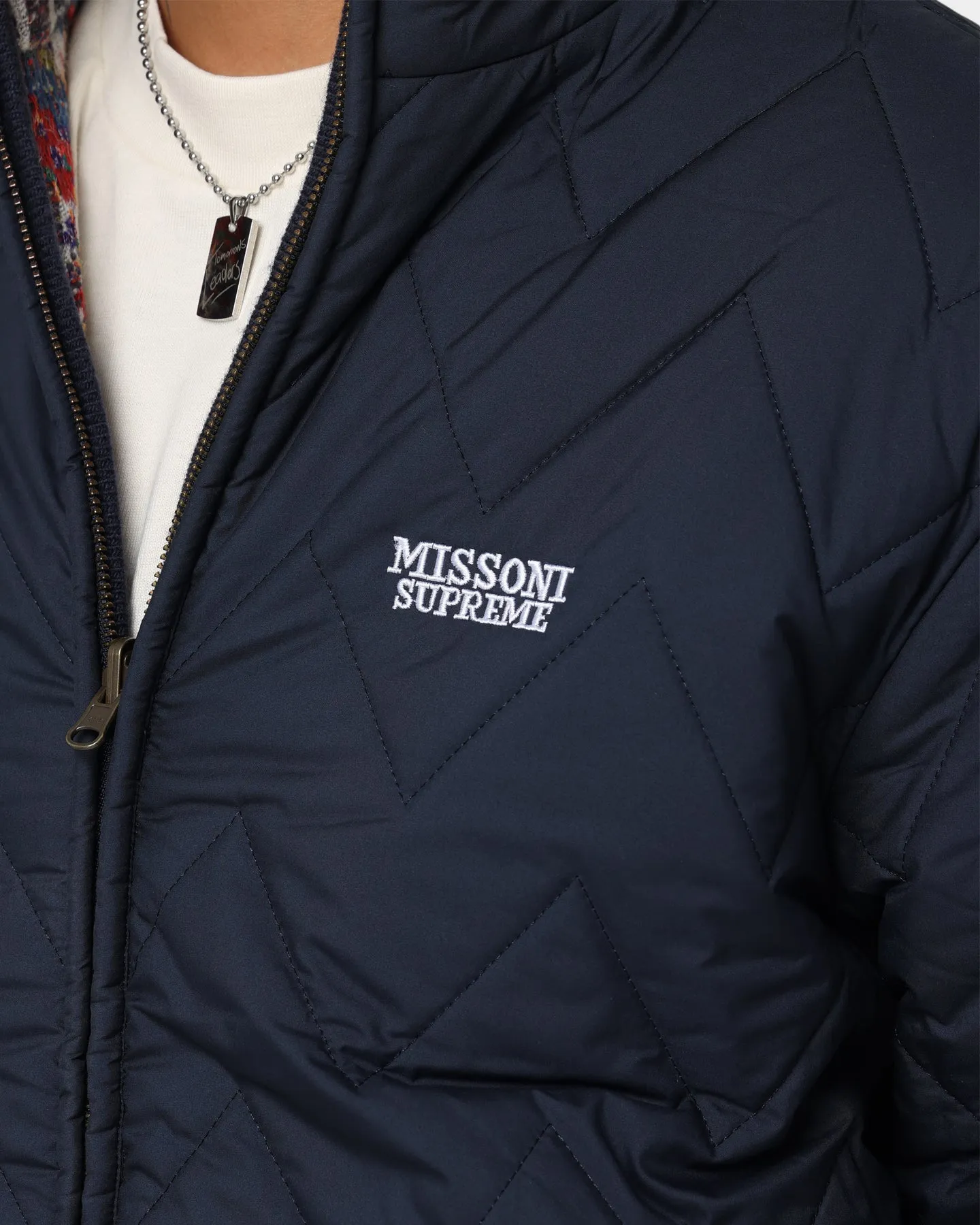 Supreme X Missoni Reversible Knit Jacket Navy